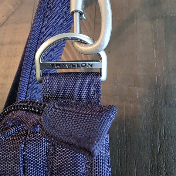 Travelon Anti-Theft Crossbody Bucket Bag In Eggplant Purple - Picture 3 of 10